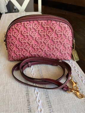 LIKE NEW!! Coach Madi Crossbody in Rouge Pink Signature Monogram